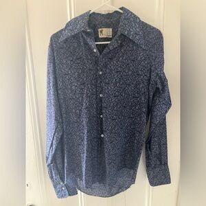 70’s Psychedelic Button Down Shirt w/ textured floral print.